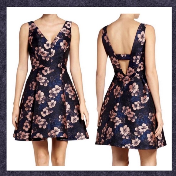 Betsey Johnson Dresses & Skirts - Betsey Johnson Floral Jacquard Fit and Flare Dress